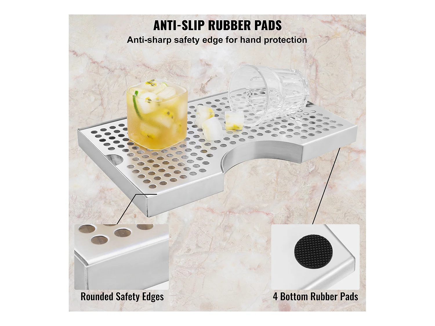 Plateau Égouttoir SucceBuy pour Colonne à Bière en Acier Inoxydable 304, Ce Plateau d'Égouttage de Bière est un Incontournable pour tout Bar