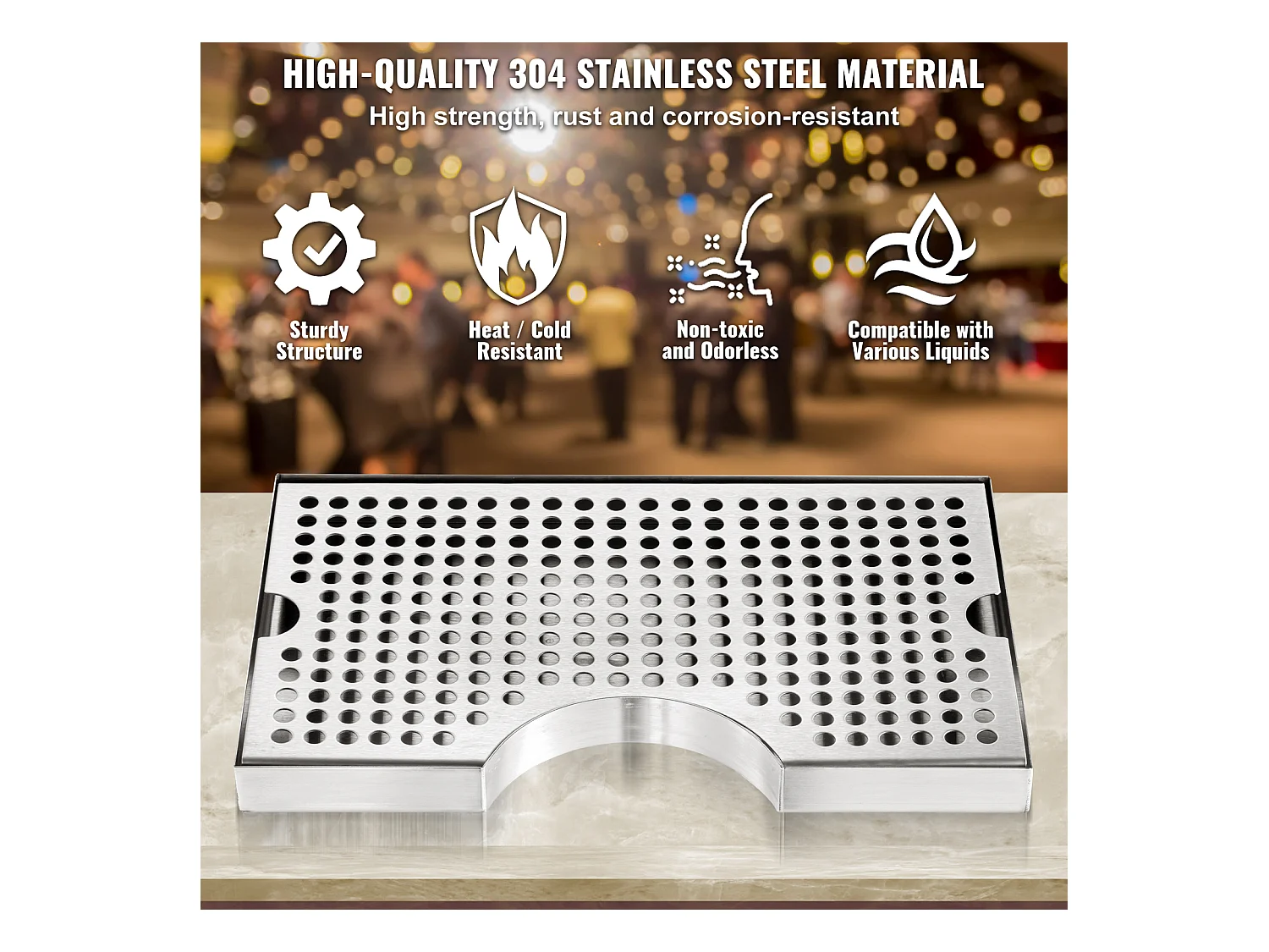 Plateau Égouttoir SucceBuy pour Colonne à Bière en Acier Inoxydable 304, Ce Plateau d'Égouttage de Bière est un Incontournable pour tout Bar