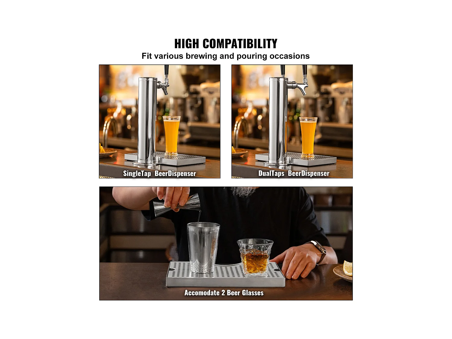 Plateau Égouttoir SucceBuy pour Colonne à Bière en Acier Inoxydable 304, Ce Plateau d'Égouttage de Bière est un Incontournable pour tout Bar