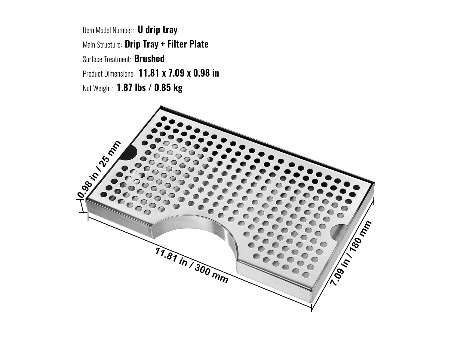 Plateau Égouttoir SucceBuy pour Colonne à Bière en Acier Inoxydable 304, Ce Plateau d'Égouttage de Bière est un Incontournable pour tout Bar