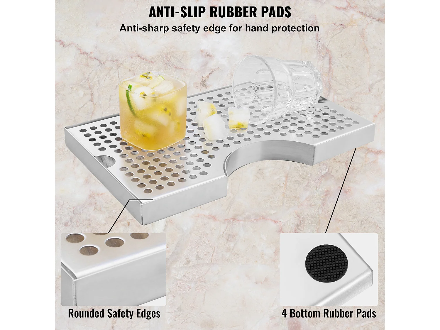 Plateau Égouttoir SucceBuy pour Colonne à Bière en Acier Inoxydable 304, Ce Plateau d'Égouttage de Bière est un Incontournable pour tout Bar