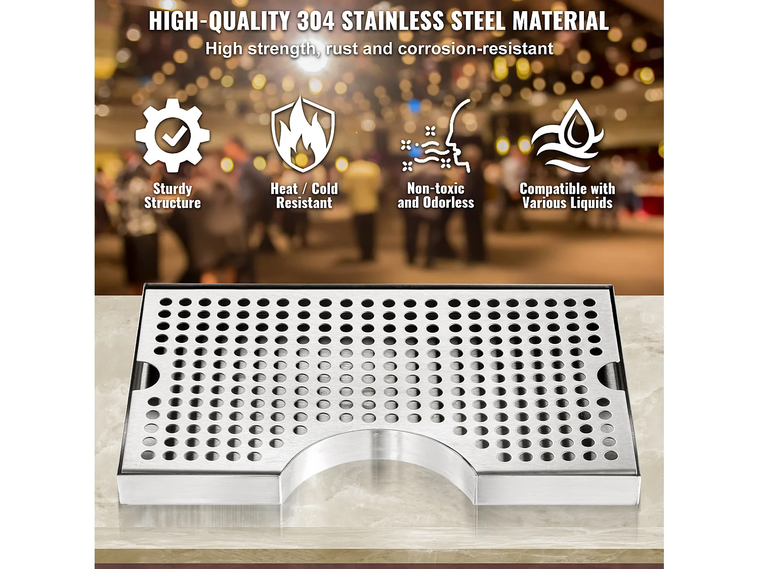Plateau Égouttoir SucceBuy pour Colonne à Bière en Acier Inoxydable 304, Ce Plateau d'Égouttage de Bière est un Incontournable pour tout Bar
