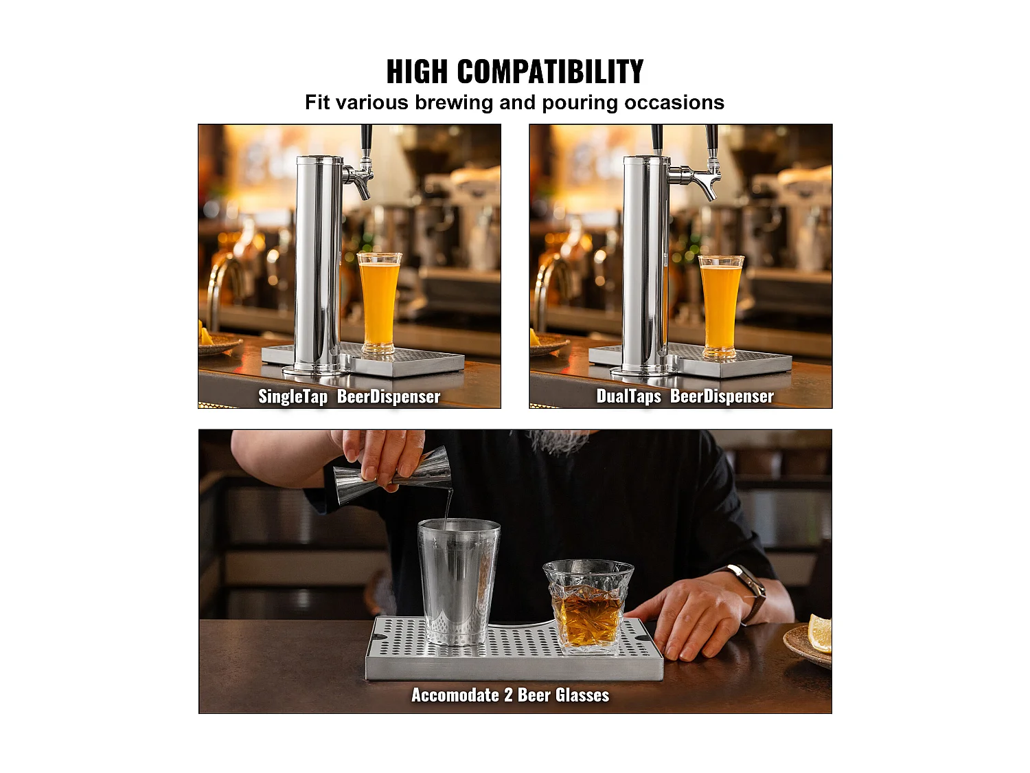 Plateau Égouttoir SucceBuy pour Colonne à Bière en Acier Inoxydable 304, Ce Plateau d'Égouttage de Bière est un Incontournable pour tout Bar