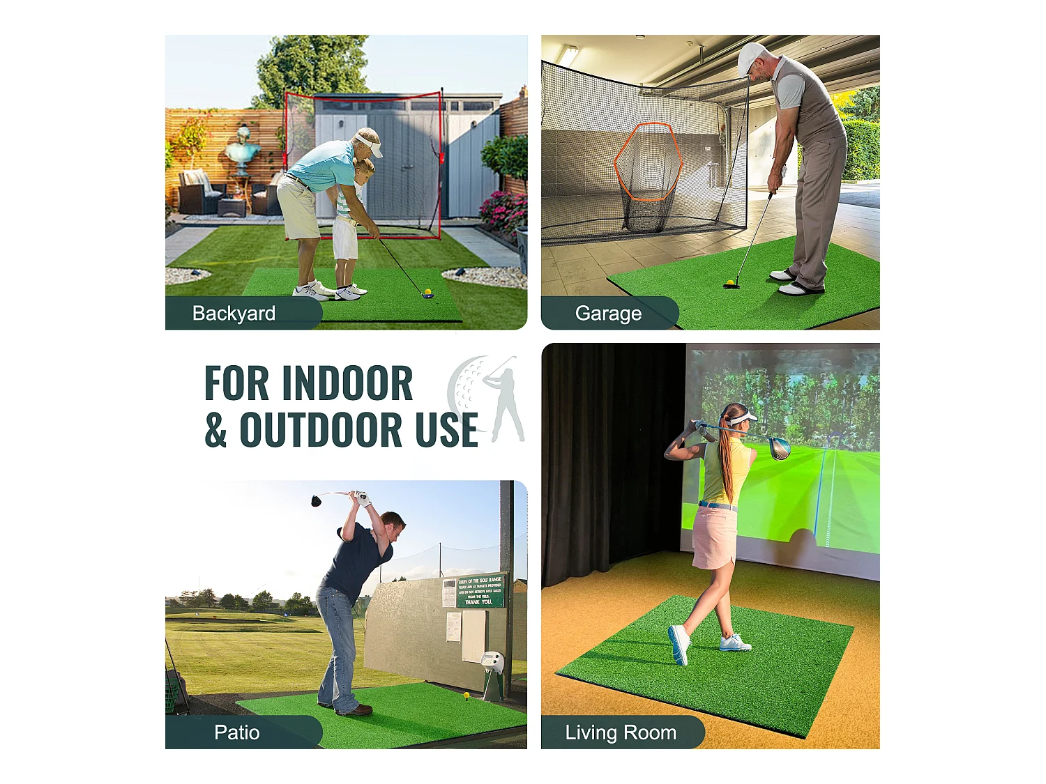 Tapis de Golf SucceBuy 12.7 x12.7cm, Aide à l'Entraînement au Golf pour l'Entraînement Intérieur et Extérieur