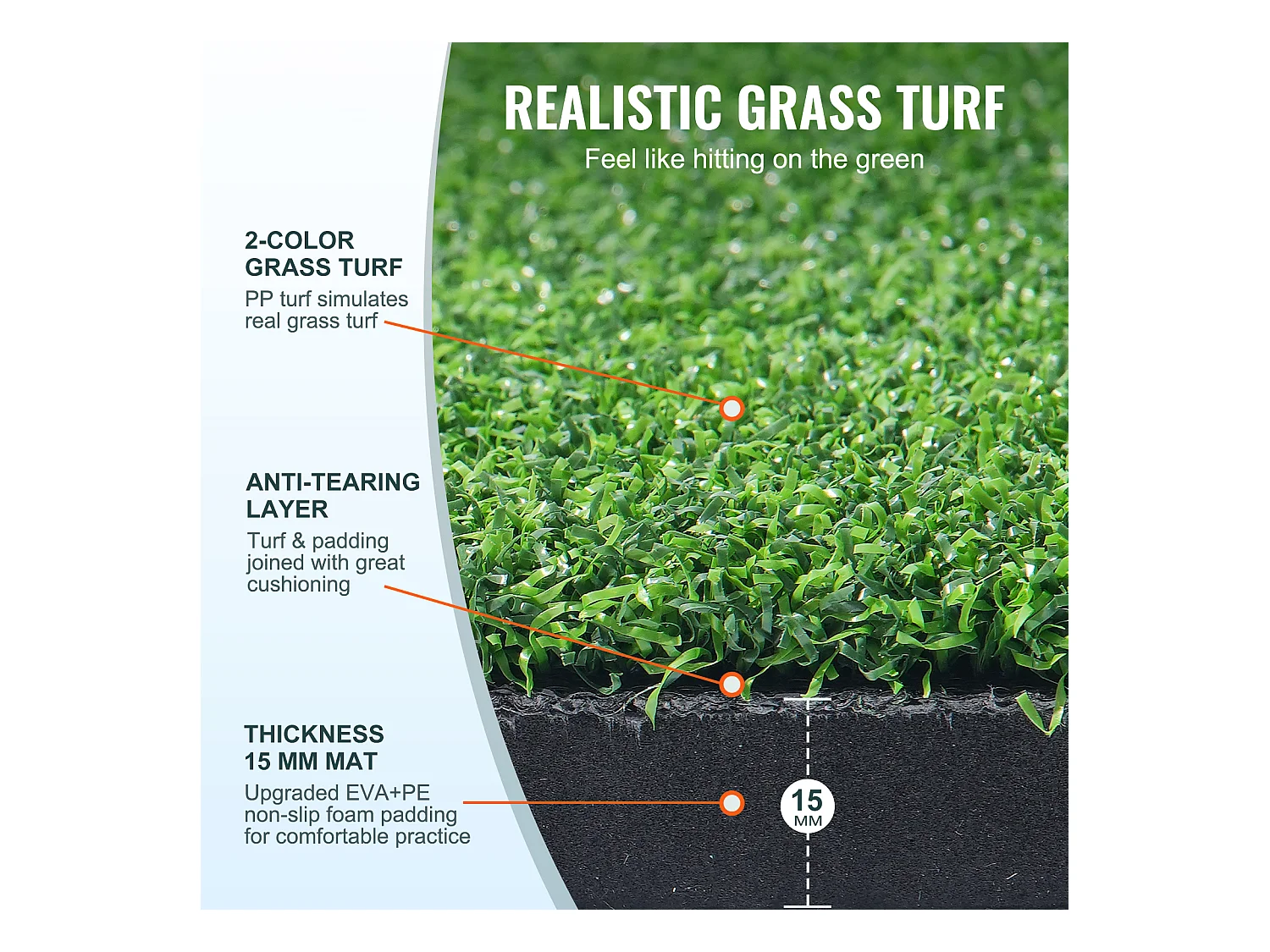 Tapis de Golf SucceBuy 12.7 x12.7cm, Aide à l'Entraînement au Golf pour l'Entraînement Intérieur et Extérieur