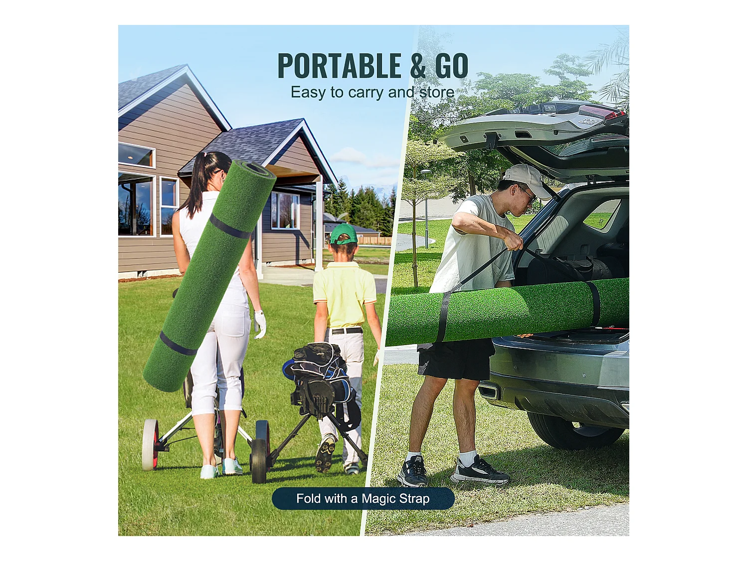 Tapis de Golf SucceBuy 12.7 x12.7cm, Aide à l'Entraînement au Golf pour l'Entraînement Intérieur et Extérieur