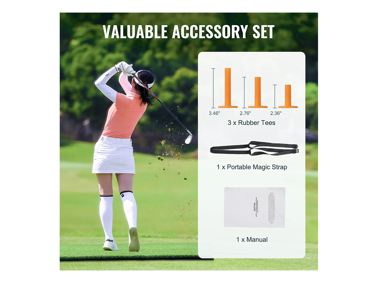 Tapis de Golf SucceBuy 12.7 x12.7cm, Aide à l'Entraînement au Golf pour l'Entraînement Intérieur et Extérieur