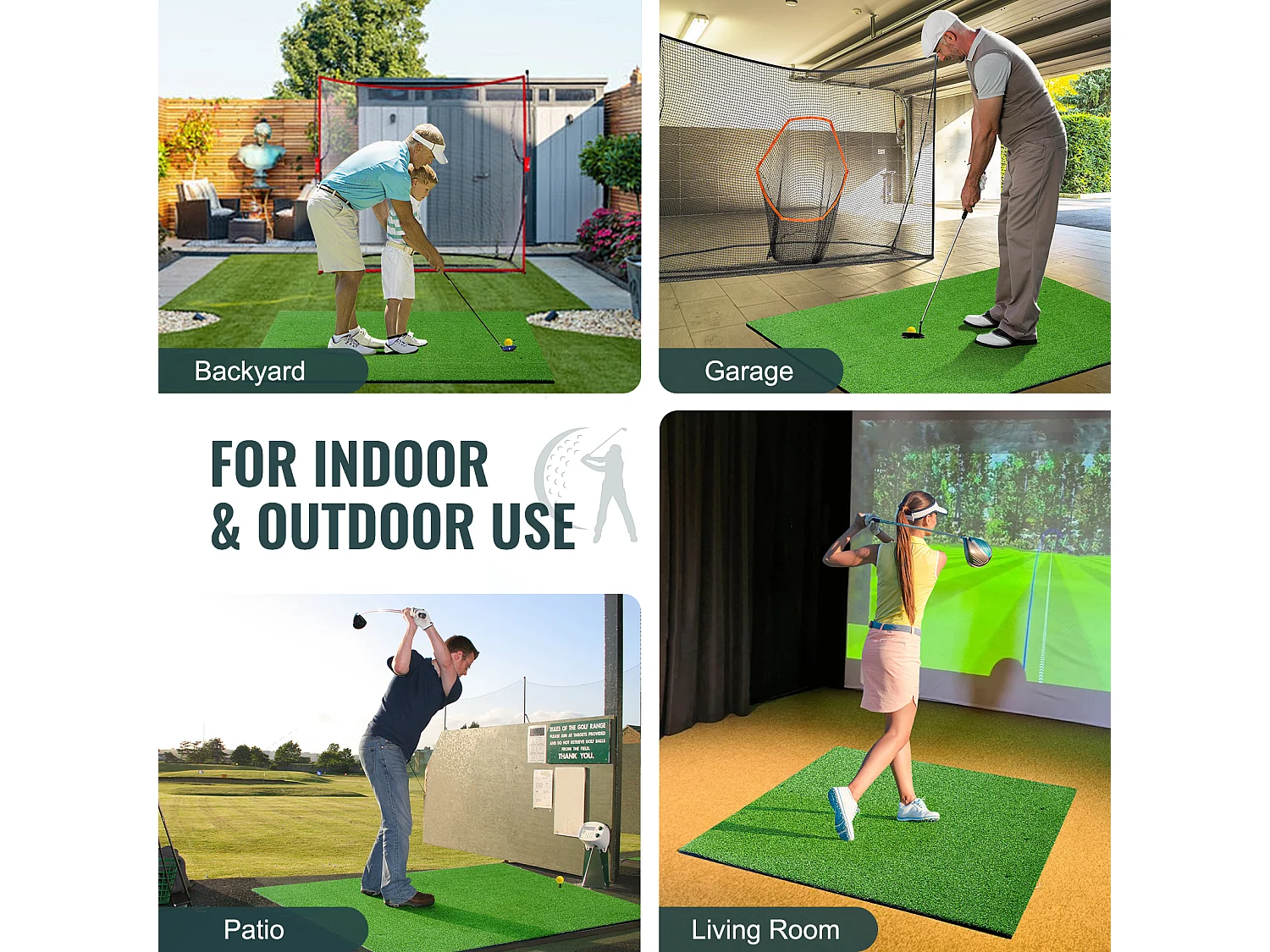 Tapis de Golf SucceBuy 12.7 x12.7cm, Aide à l'Entraînement au Golf pour l'Entraînement Intérieur et Extérieur