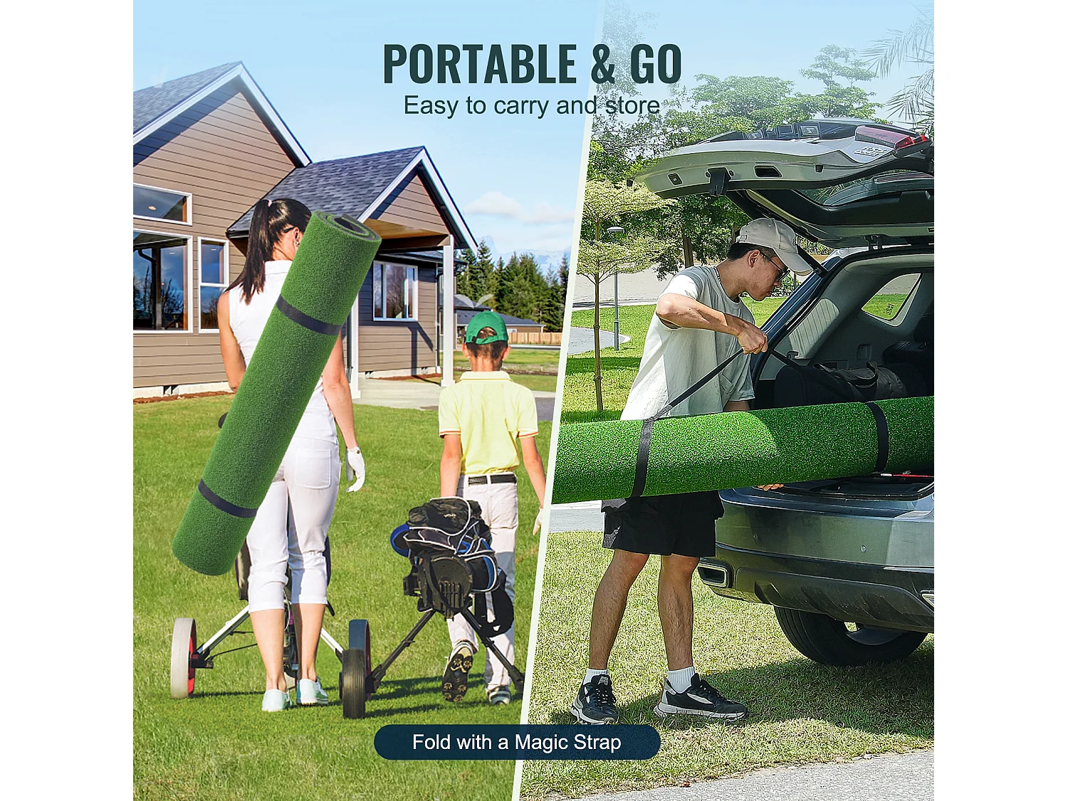 Tapis de Golf SucceBuy 12.7 x12.7cm, Aide à l'Entraînement au Golf pour l'Entraînement Intérieur et Extérieur