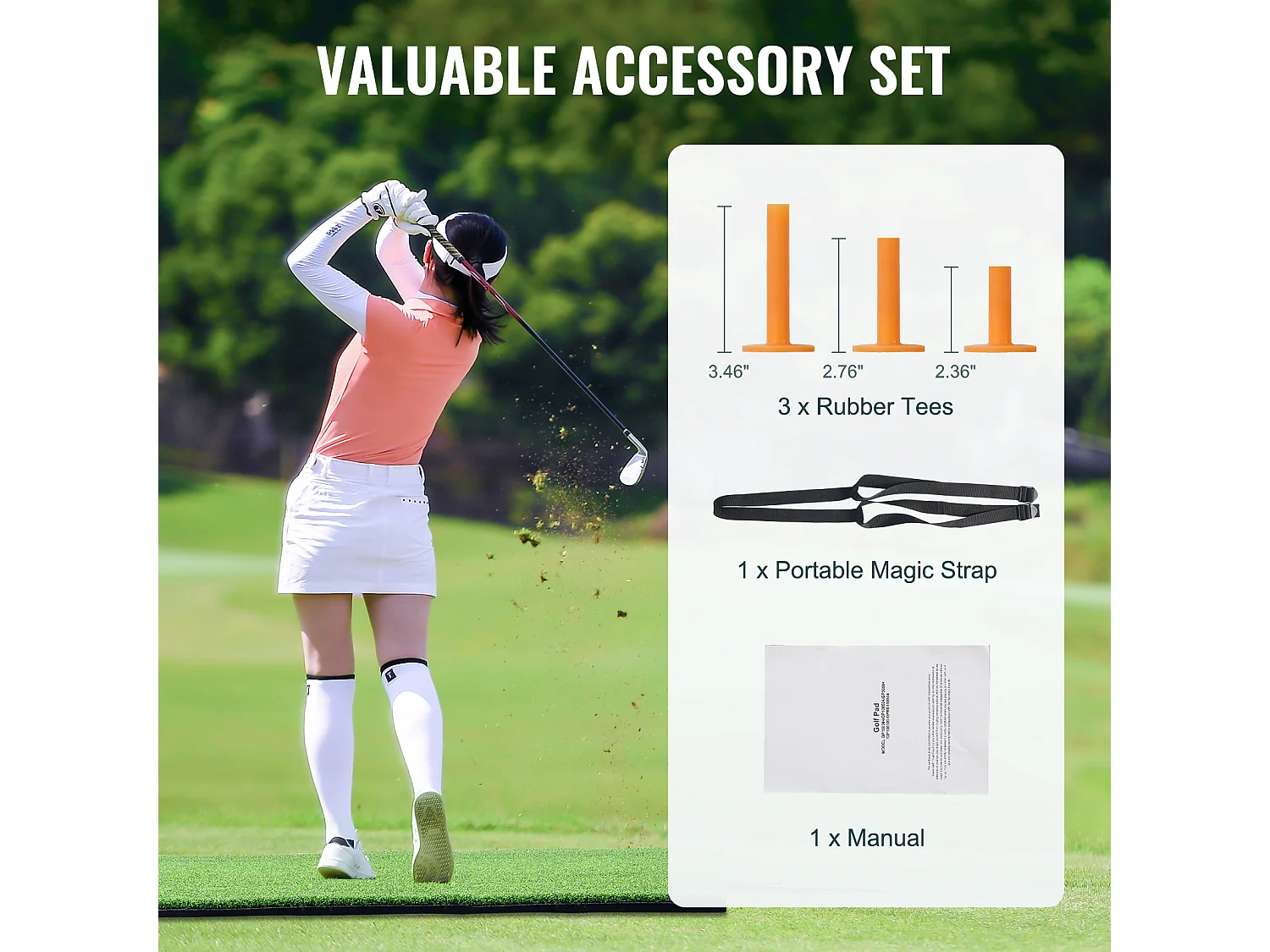 Tapis de Golf SucceBuy 12.7 x12.7cm, Aide à l'Entraînement au Golf pour l'Entraînement Intérieur et Extérieur