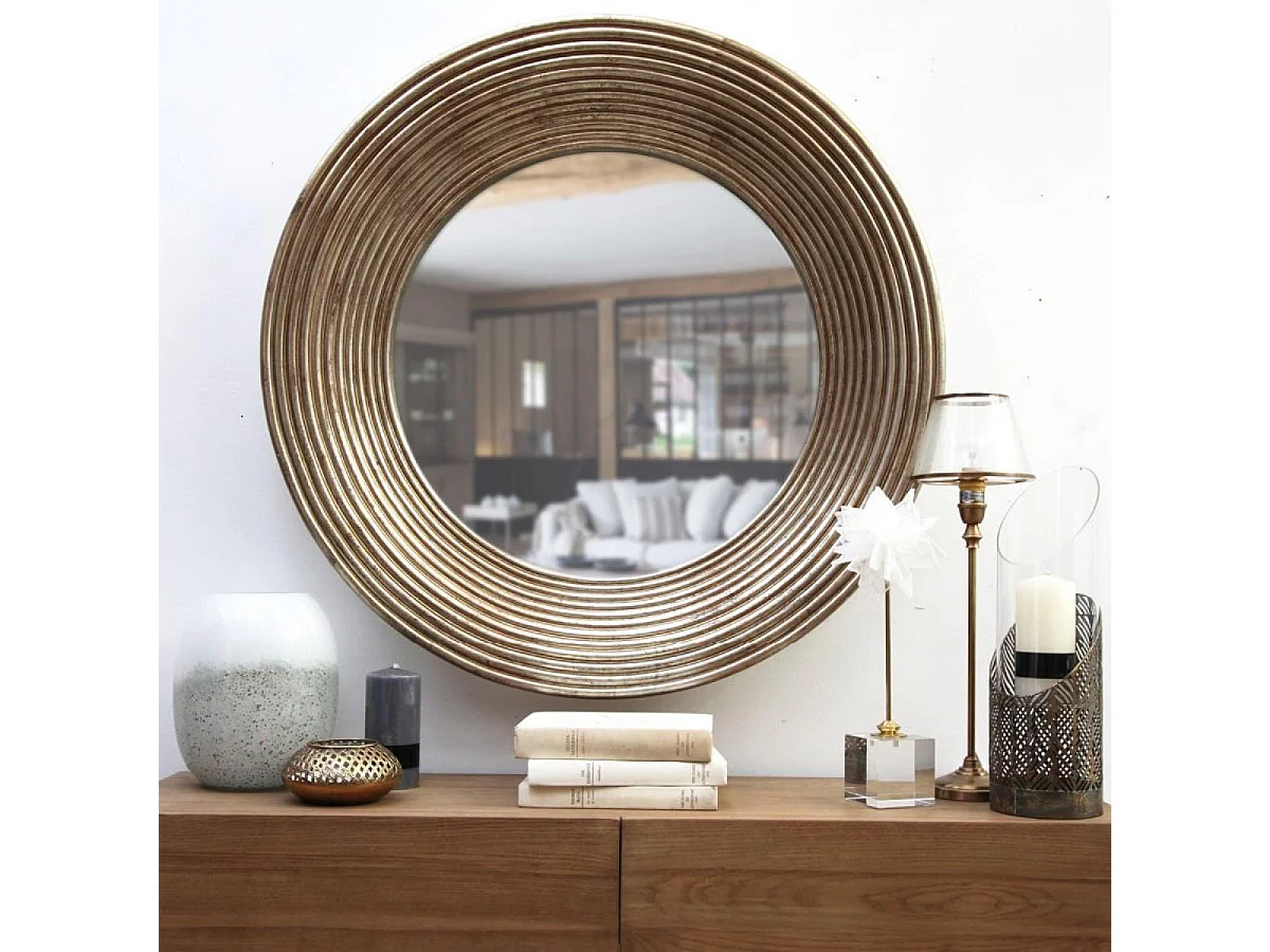 Miroir rond mordoré d90 Verre Or - Chic Interior's