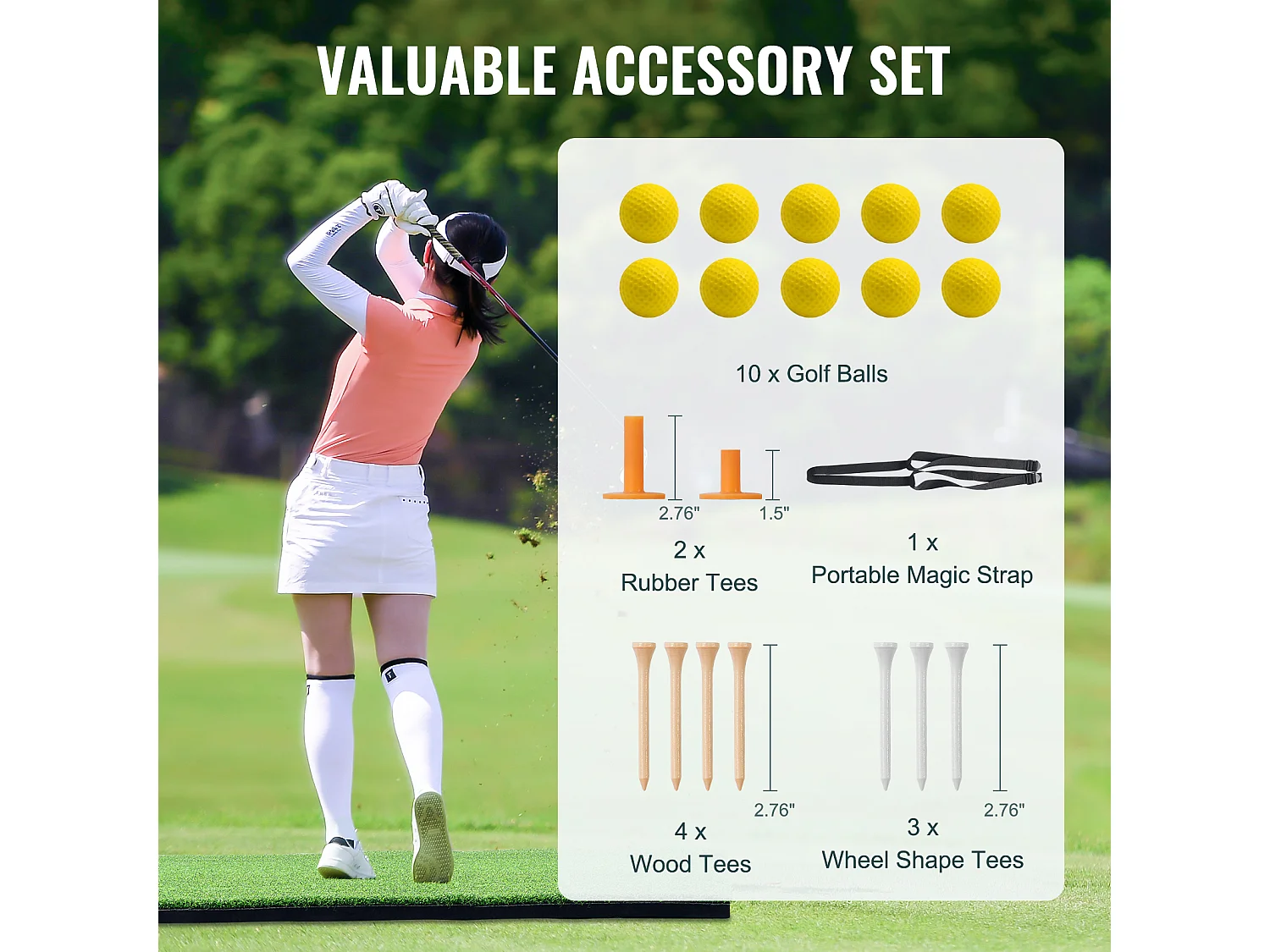 Golfmatte SucceBuy 12.7 x10.2cm, Kunstrasen, Trainingshilfe für Golf im Innen- und Außenbereich
