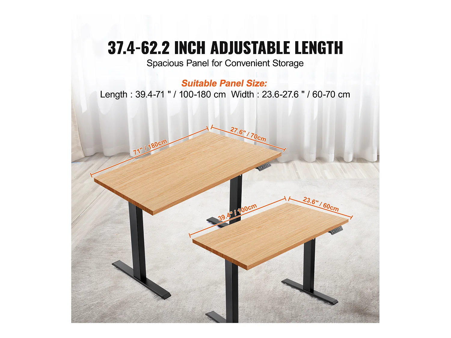 Cadre de Bureau Réglable SucceBuy en Hauteur , 70-117 cm H Noir Bureau/Maison, Base de Poste de Travail Ergonomique pour Maison, Bureau, Noir