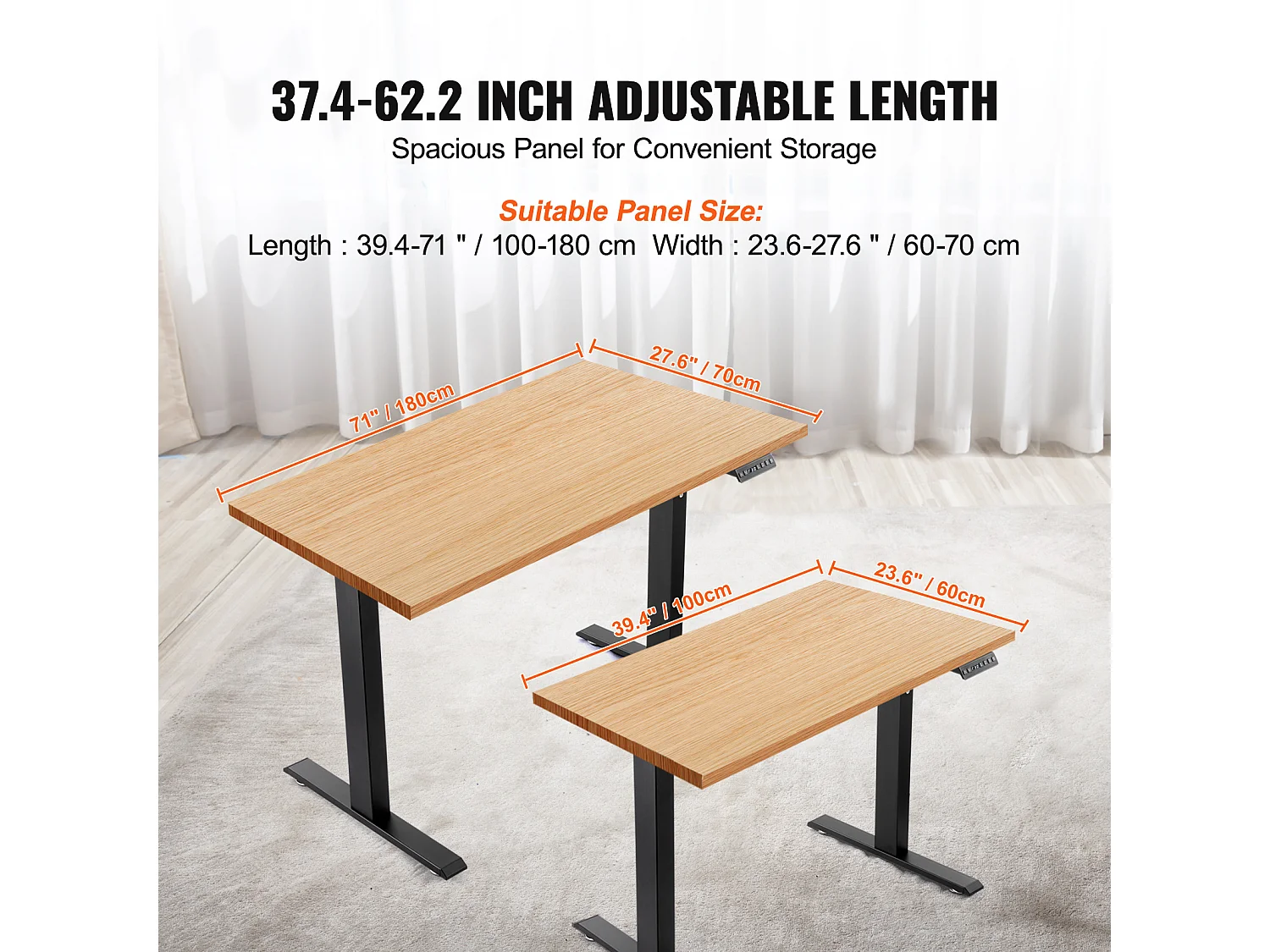 Cadre de Bureau Réglable SucceBuy en Hauteur , 70-117 cm H Noir Bureau/Maison, Base de Poste de Travail Ergonomique pour Maison, Bureau, Noir