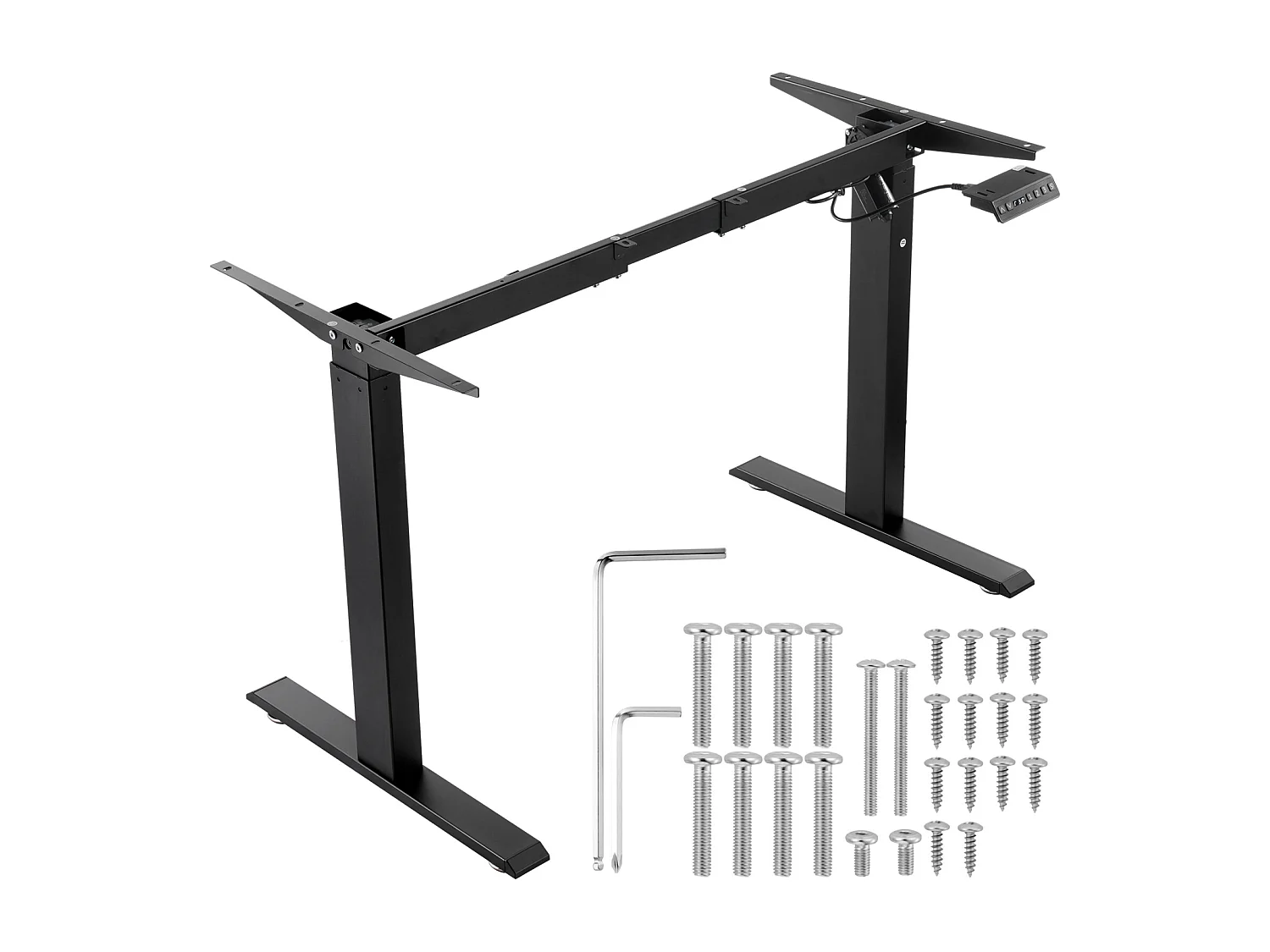 Cadre de Bureau Réglable SucceBuy en Hauteur , 70-117 cm H Noir Bureau/Maison, Base de Poste de Travail Ergonomique pour Maison, Bureau, Noir