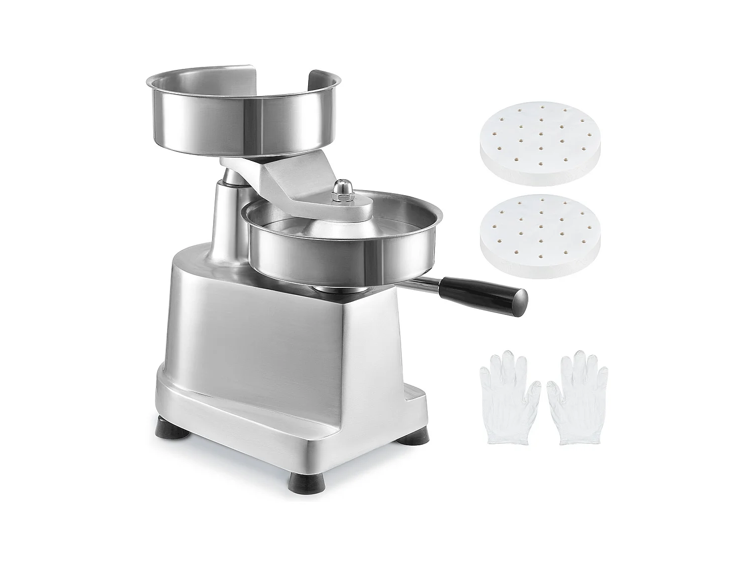 Presse à Hamburger SucceBuy Machine à Galettes de Hamburger 15cm, Presse Commerciale, Formage de Viande, Cuisine, 110 V, Acier Inoxydable/Argent