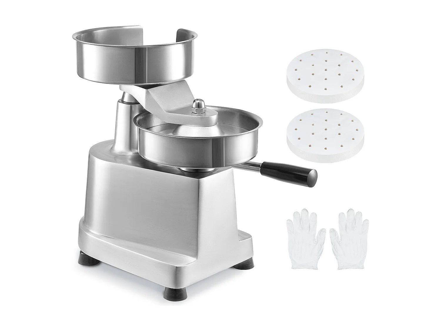 Pressa per Hamburger SucceBuy Macchina per Polpette da 15 cm Pressa Commerciale Formatura Carne Cucina 110 V Acciaio Inox/Argento