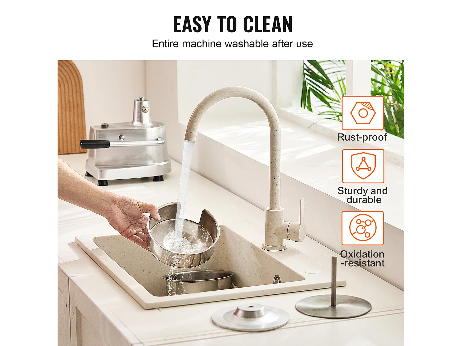 Pressa per Hamburger SucceBuy Macchina per Polpette da 15 cm Pressa Commerciale Formatura Carne Cucina 110 V Acciaio Inox/Argento