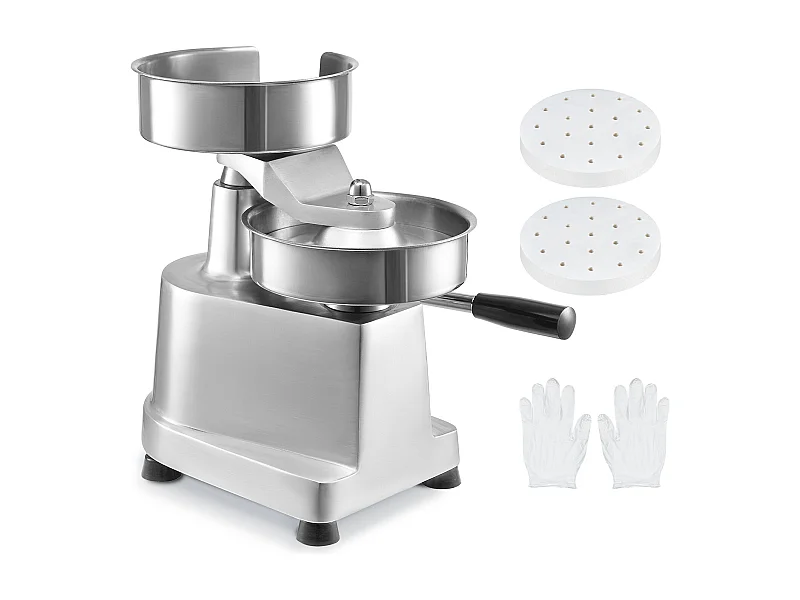 Pressa per Hamburger SucceBuy Macchina per Polpette da 15 cm Pressa Commerciale Formatura Carne Cucina 110 V Acciaio Inox/Argento