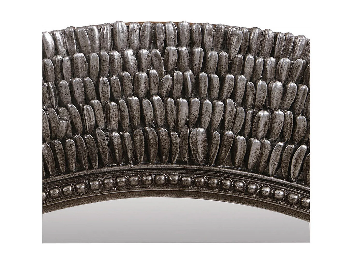 Miroir rond argenté vieilli MDF Gris - Charme Interior's