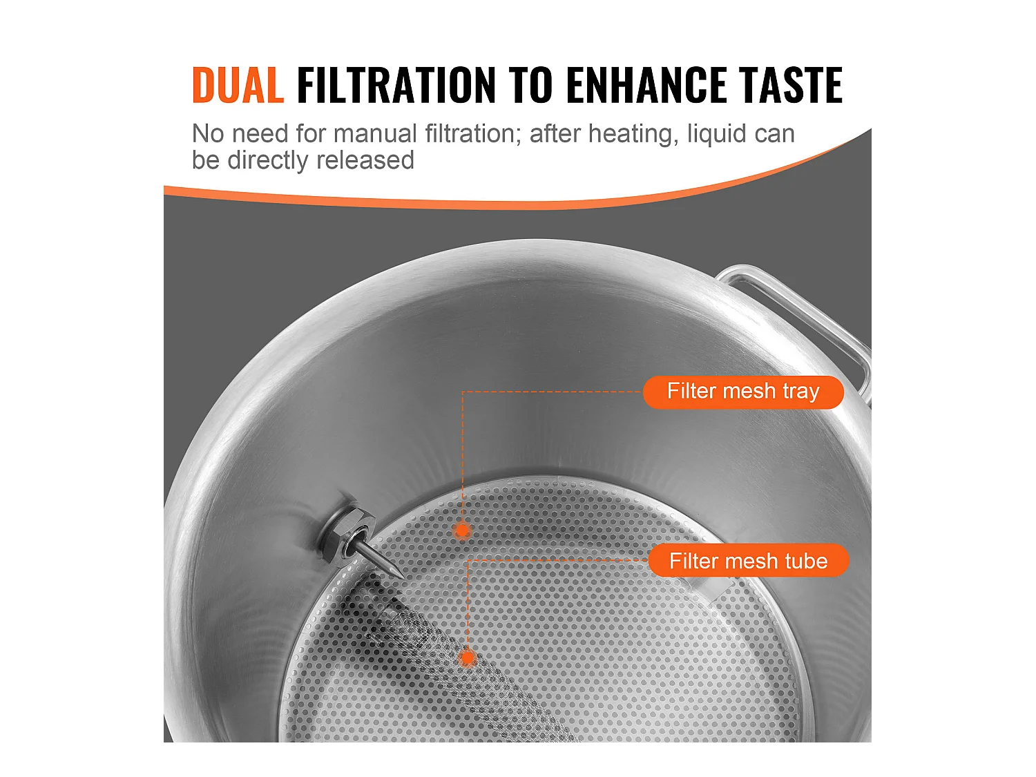 Cuve de Brassage SucceBuy en Acier Inoxydable de 19L, Bouilloire à Fond Triple Épaisseur, Fournitures de Brassage Maison, Couvercle, Thermomètre