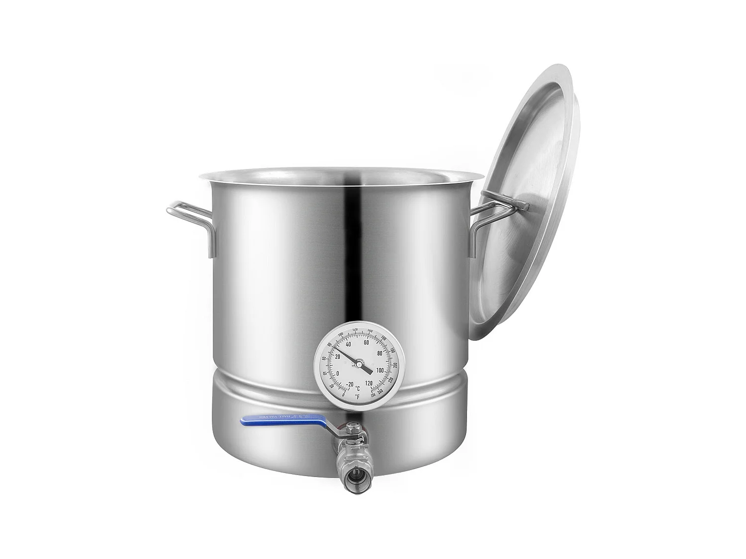 Cuve de Brassage SucceBuy en Acier Inoxydable de 19L, Bouilloire à Fond Triple Épaisseur, Fournitures de Brassage Maison, Couvercle, Thermomètre