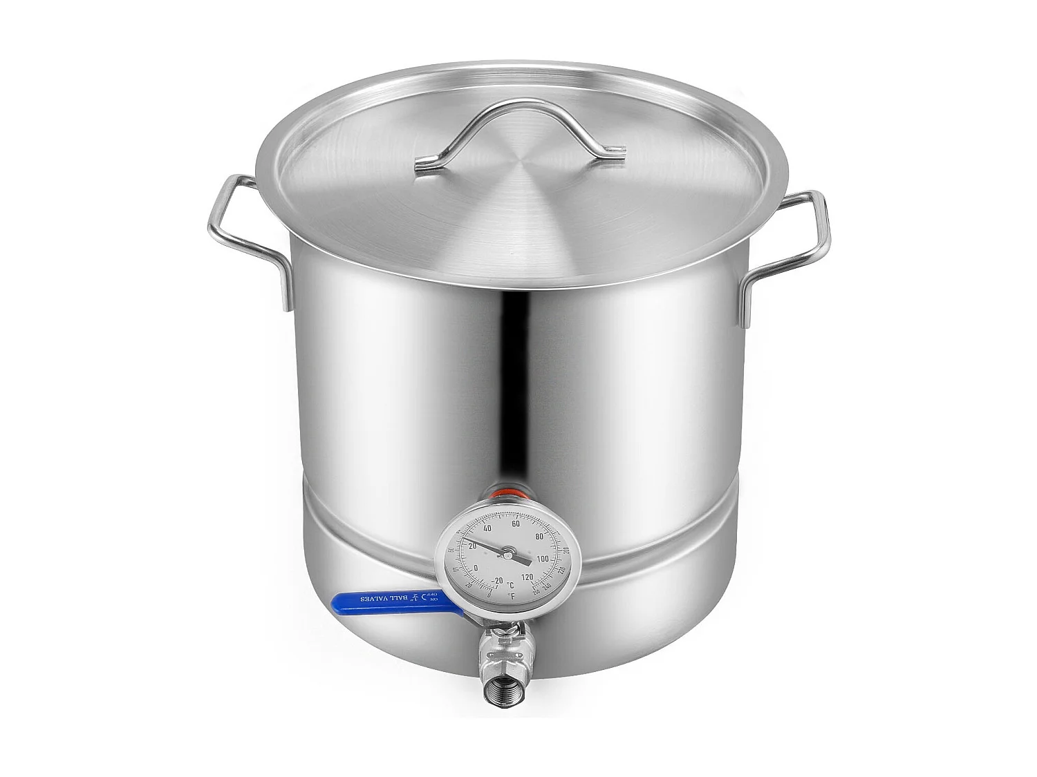 Caldera de Elaboración de Cerveza SucceBuy de Acero Inoxidable de 19L, Hervidor de Fondo Triple, Suministros de Elaboración de Cerveza Casera, Tapa, Termómetro