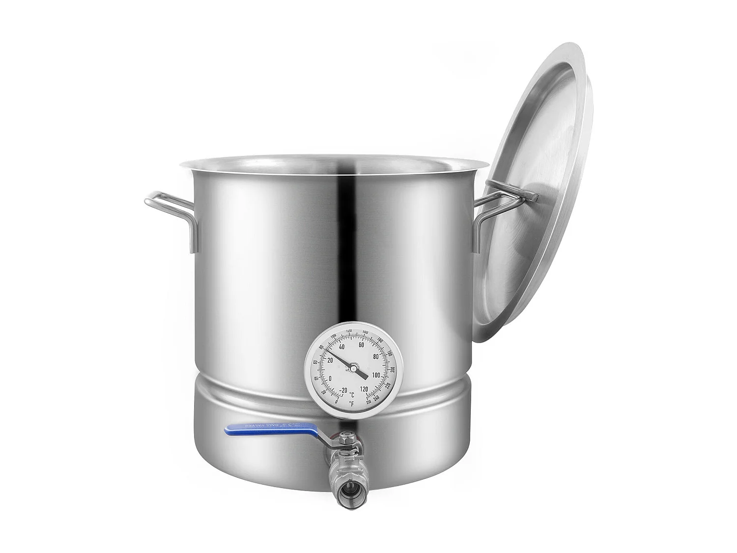 Caldera de Elaboración de Cerveza SucceBuy de Acero Inoxidable de 19L, Hervidor de Fondo Triple, Suministros de Elaboración de Cerveza Casera, Tapa, Termómetro