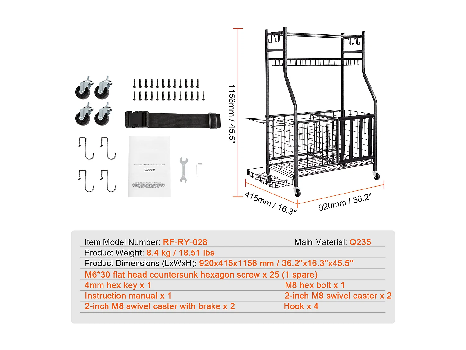 Support de Rangement pour Balles SucceBuy, Rangement pour Equipement et Jouets, Organiseur pour Equipement de Sport,