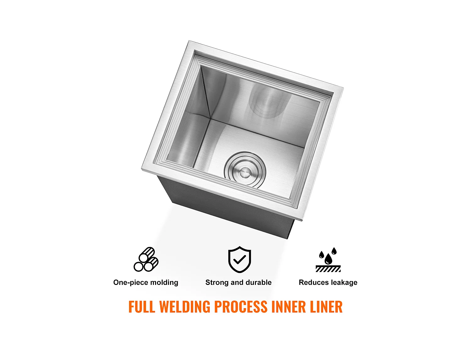 Inbouw Diepvrieskist SucceBuy, 35,6 x 30,5 x 45,7 cm, RVS Koelbox met Deksel, voor Dranken, Bar Thuis