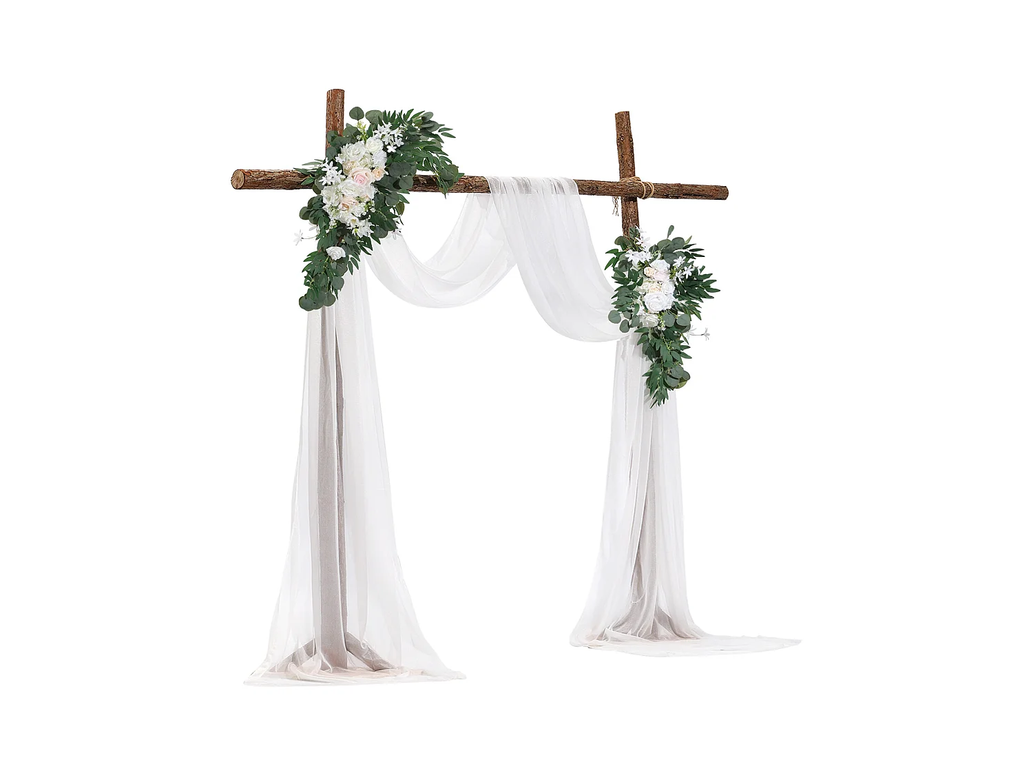 Arco Nuziale SucceBuy Kit di Fiori Artificiali per Arco Nuziale - Bianco, 2 Fiori e 2 Tende