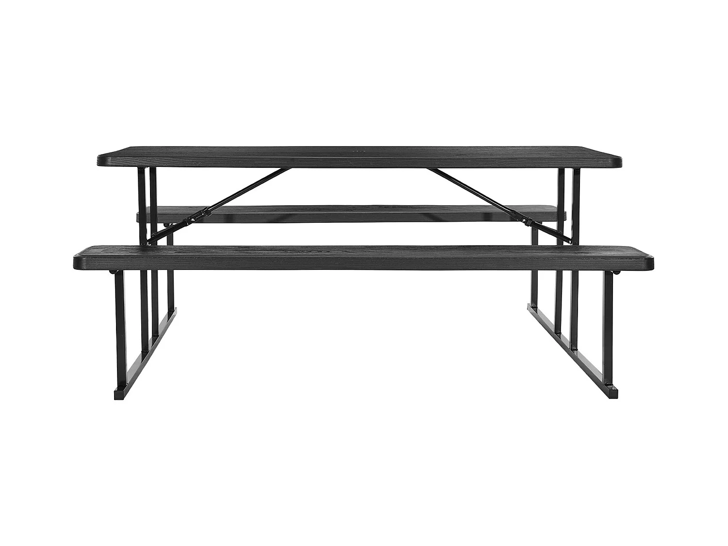 Table de Pique-Nique, SucceBuy Table de Pique-Nique Pliable en Acier 1800 mm avec Bancs pour Jardin et Patio