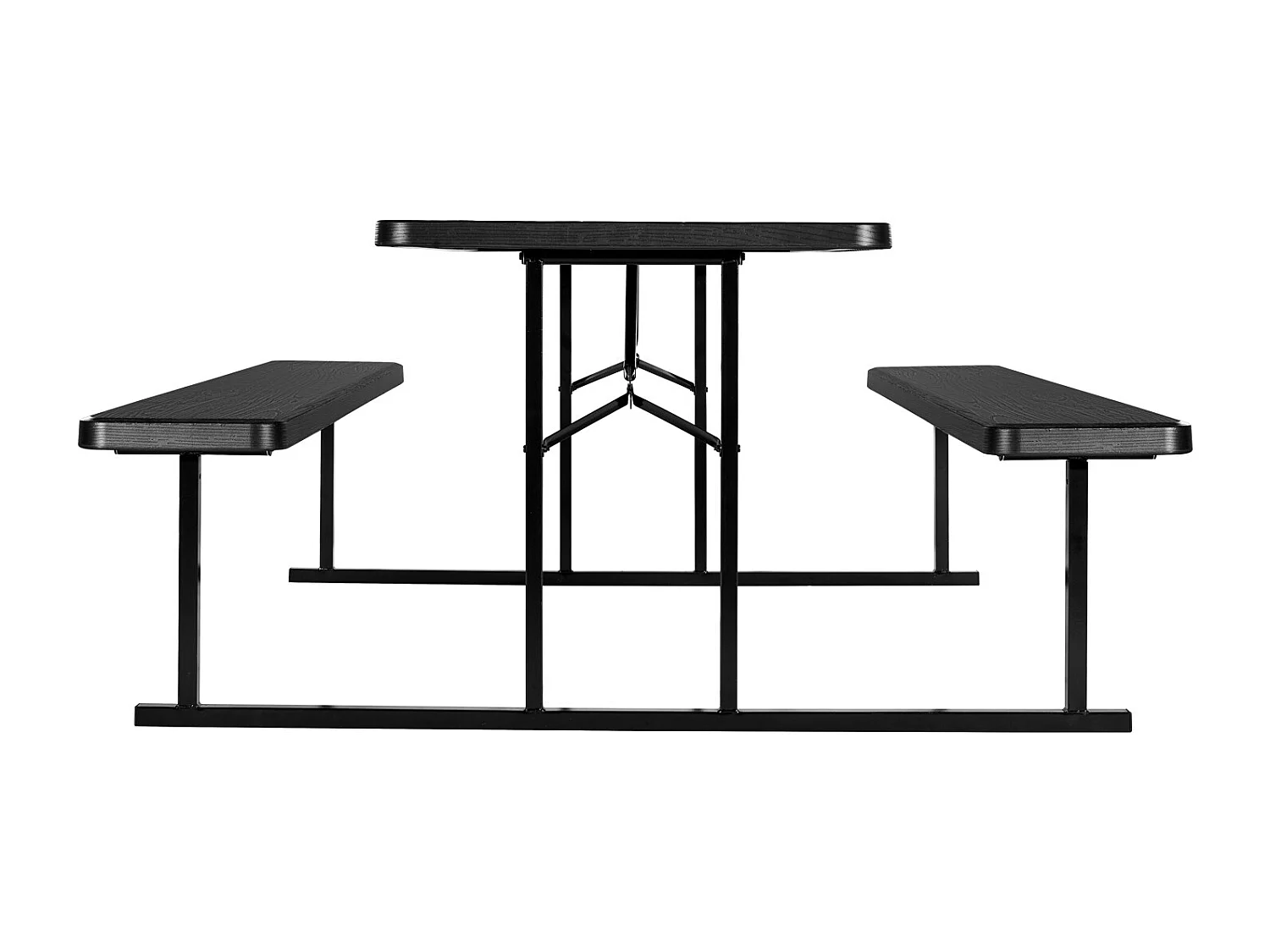 Picknicktafel, SucceBuy 1800 mm Stalen Opvouwbare Picknicktafel met Banken voor Tuin en Patio
