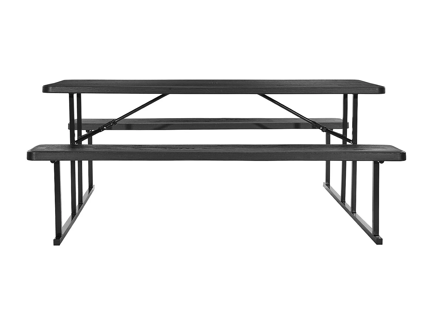 Picknicktafel, SucceBuy 1800 mm Stalen Opvouwbare Picknicktafel met Banken voor Tuin en Patio