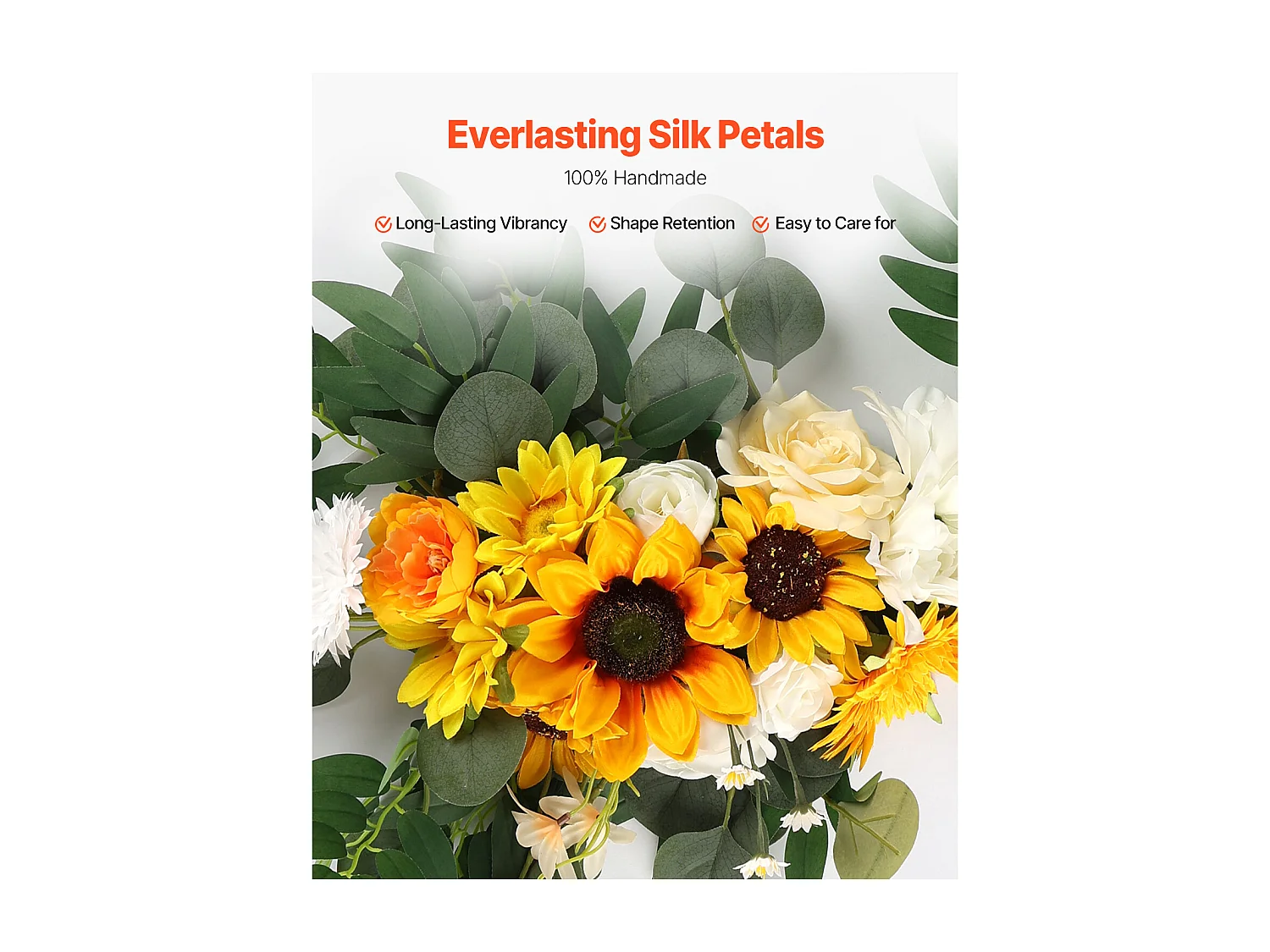 Arche de Mariage SucceBuy Kit de Fleurs Artificielles pour Arche de Mariage - Jaune, 2 Fleurs et 1 Rideau