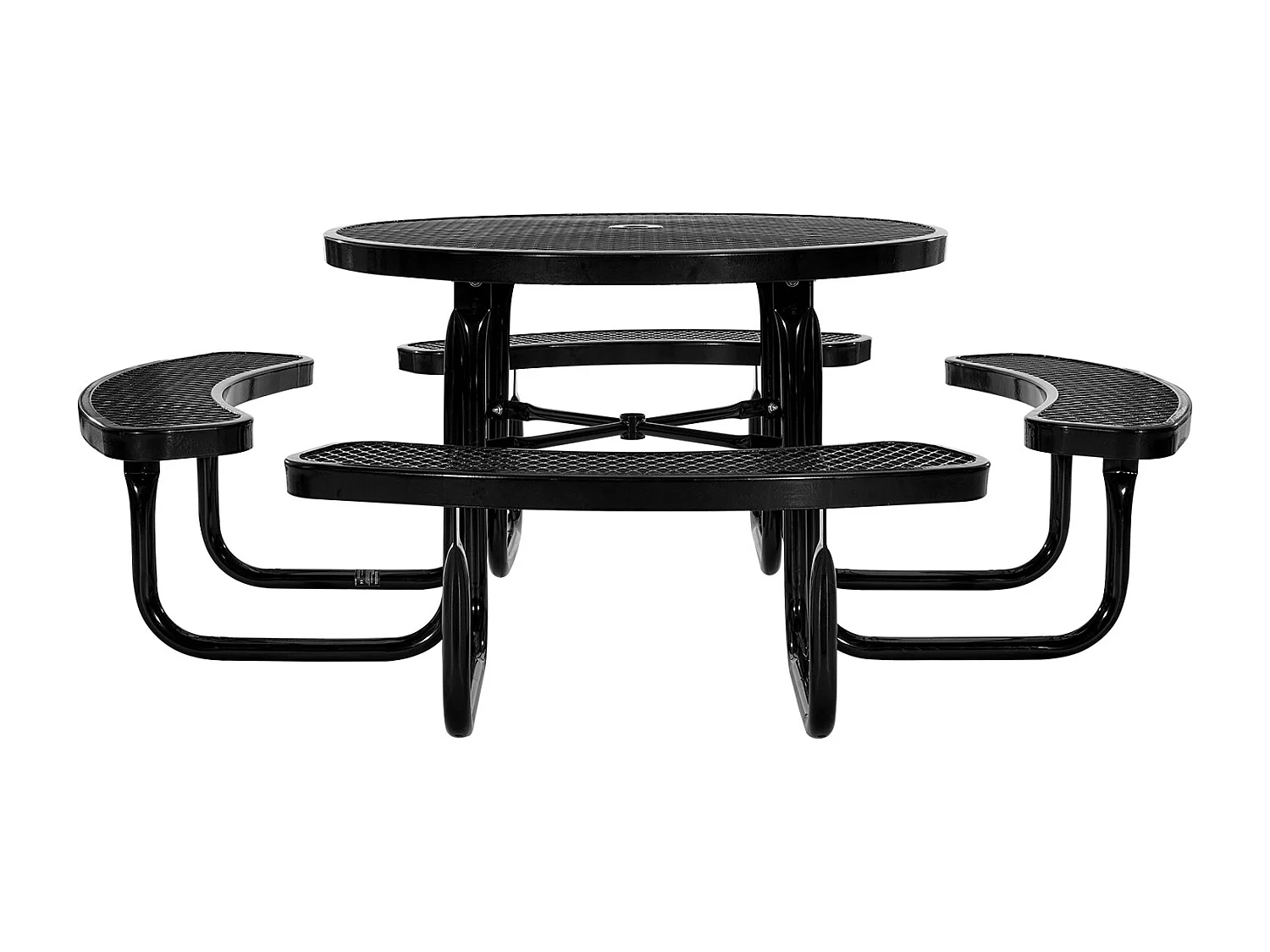 Table de Pique-Nique, SucceBuy Table de Pique-Nique en Acier Durable avec Bancs Intégrés pour Extérieur