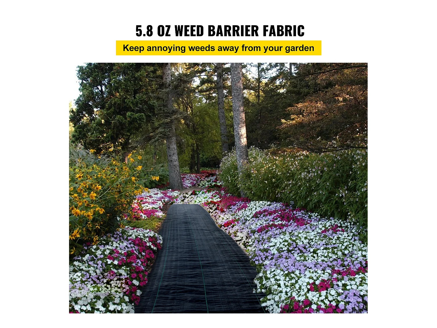 Toile de Paillage SucceBuy, pour Couvre-Sol et Barrière Contre les Mauvaises Herbes, 0,16 kg, 1220 x 3040 cm