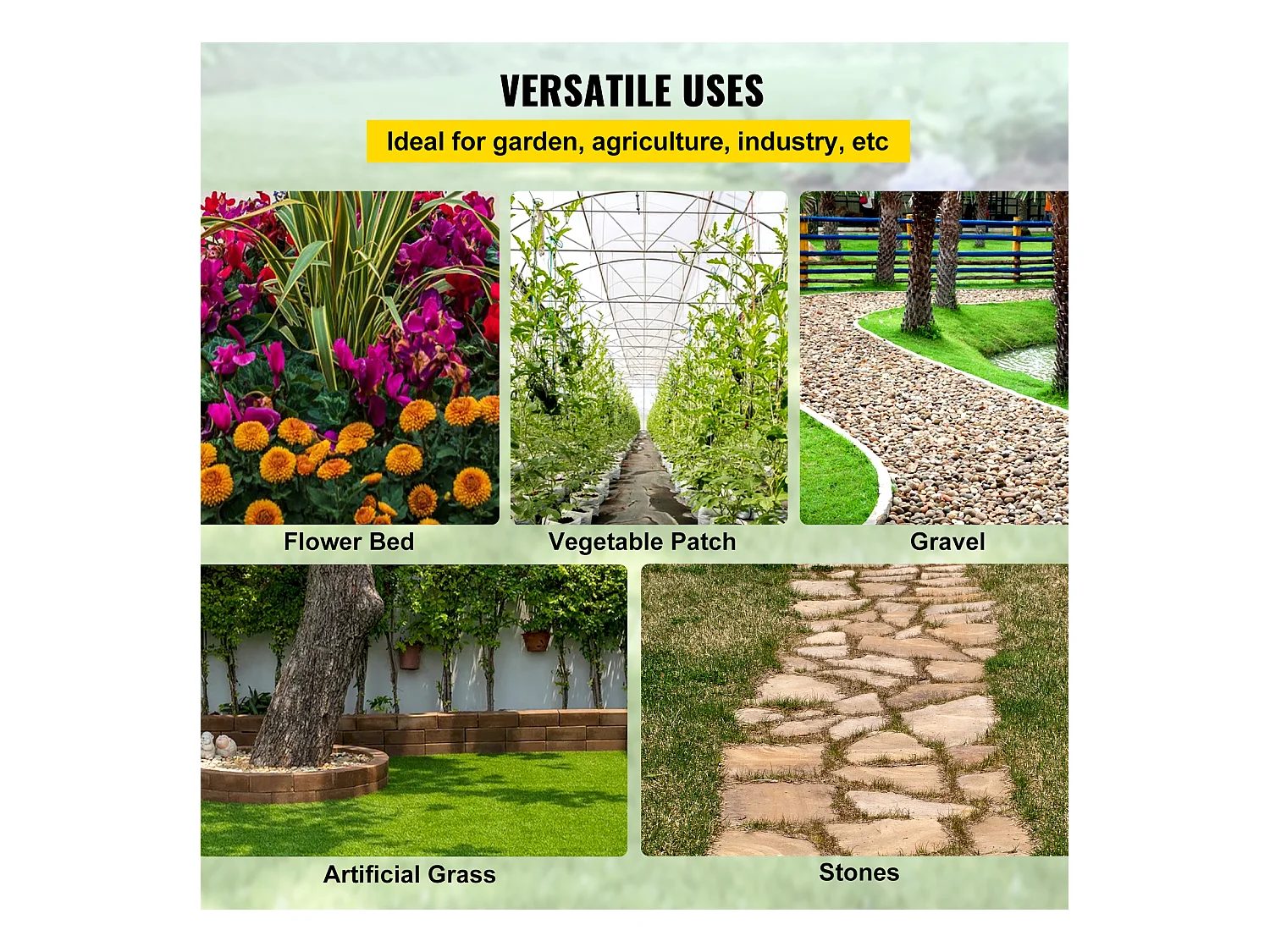 Toile de Paillage SucceBuy, pour Couvre-Sol et Barrière Contre les Mauvaises Herbes, 0,16 kg, 1220 x 3040 cm