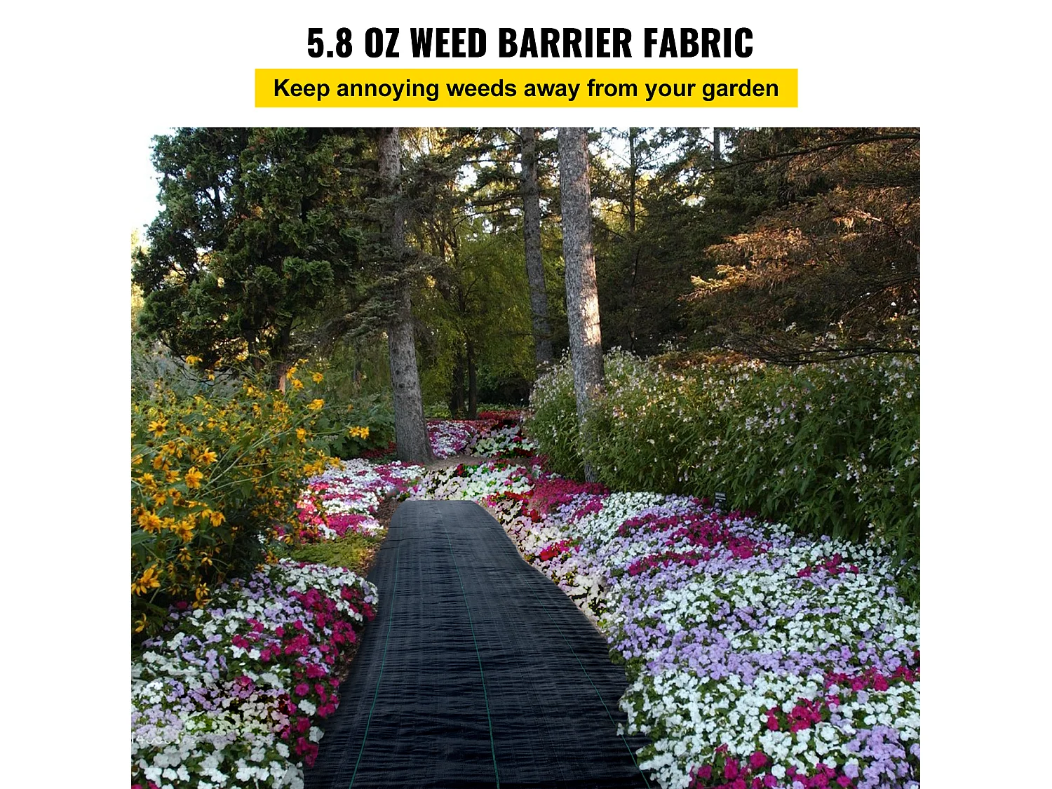 Toile de Paillage SucceBuy, pour Couvre-Sol et Barrière Contre les Mauvaises Herbes, 0,16 kg, 1220 x 3040 cm