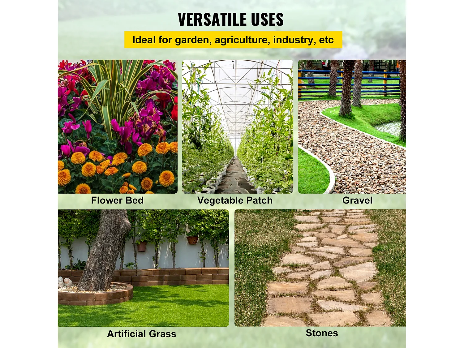 Toile de Paillage SucceBuy, pour Couvre-Sol et Barrière Contre les Mauvaises Herbes, 0,16 kg, 1220 x 3040 cm