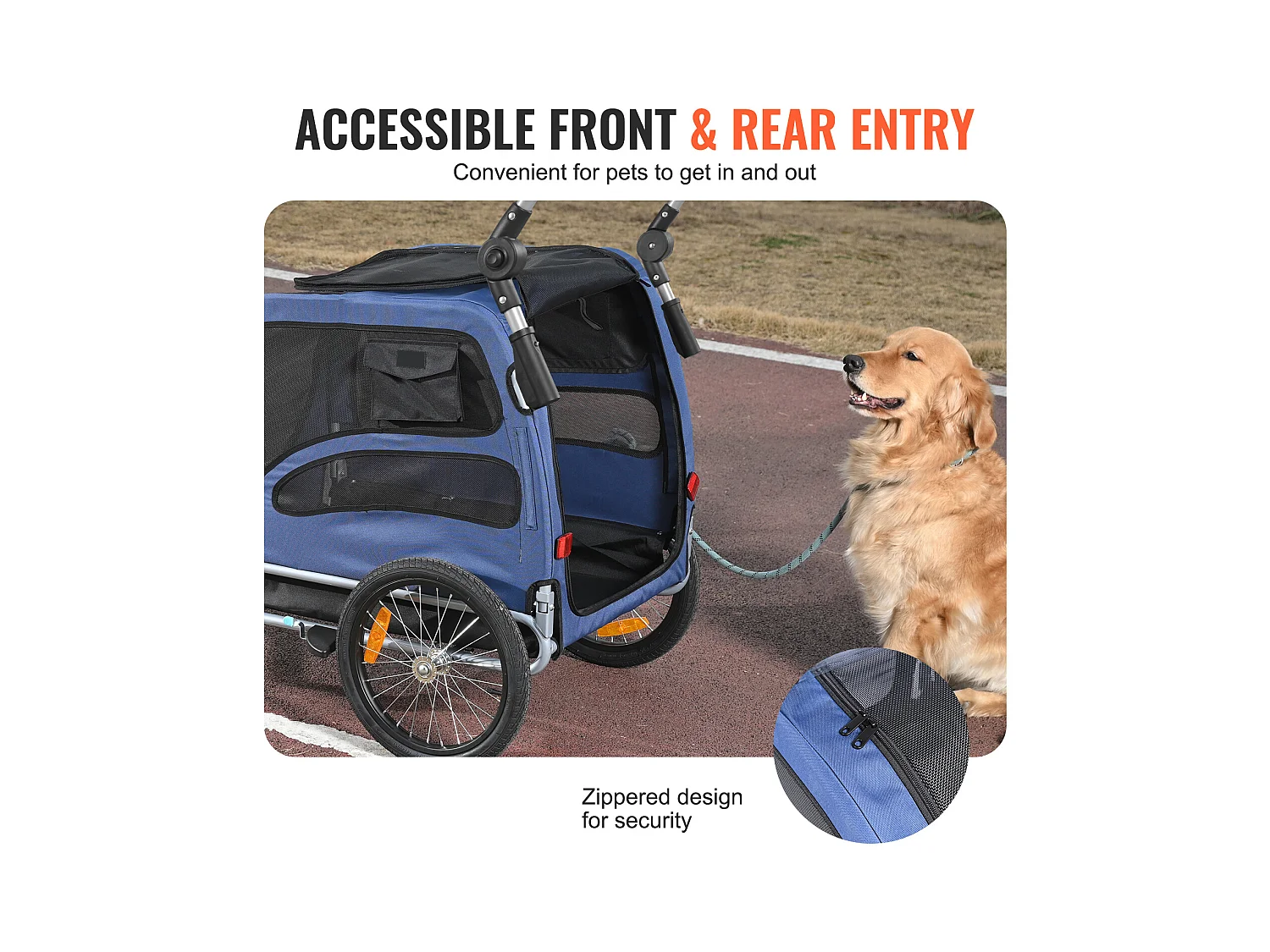 Remorque et Poussette SucceBuy, pour Animaux de Compagnie, Porte-Chien et Chat, Charge de 45 kg, Résistant à L'eau