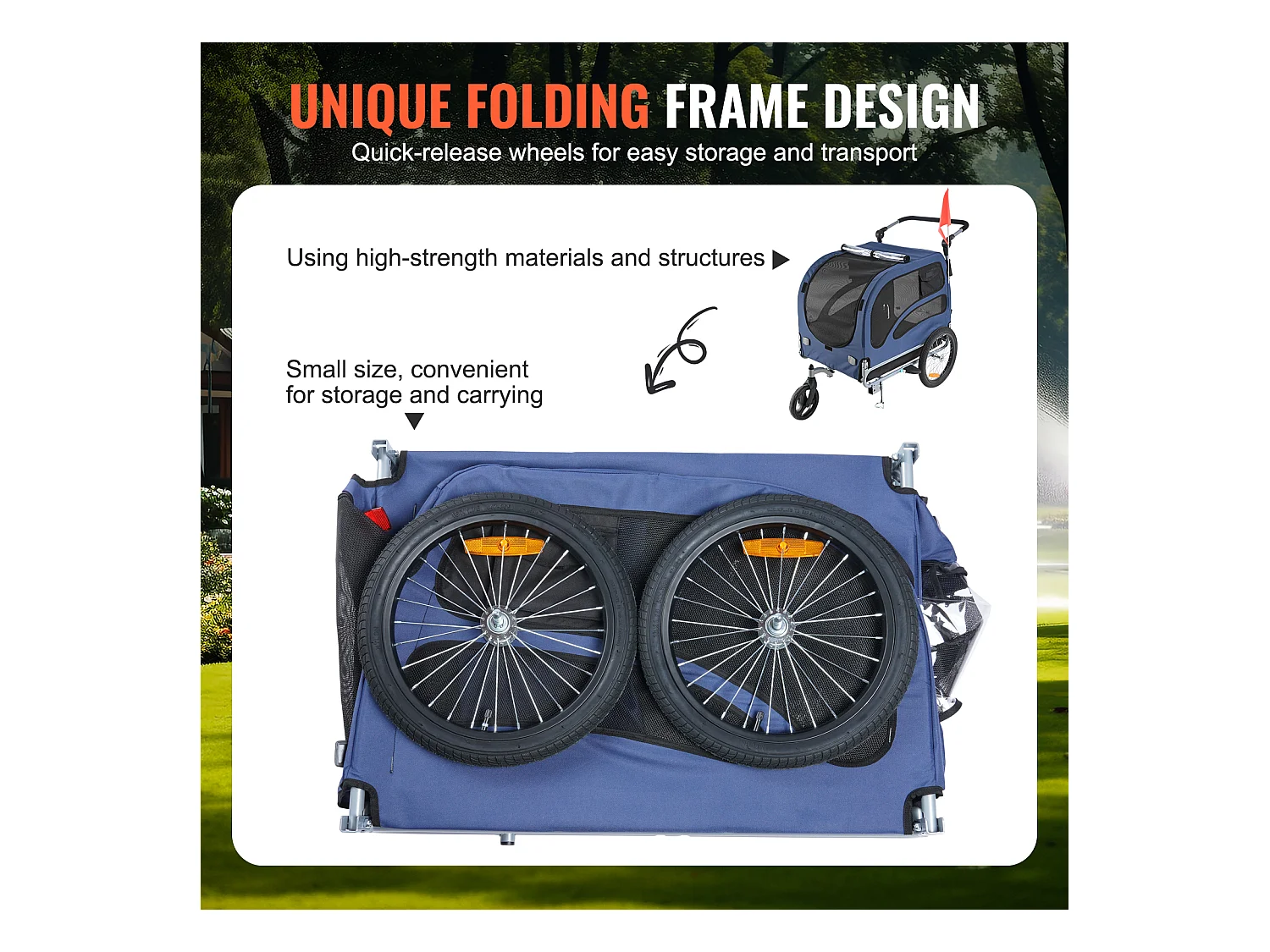 Remorque et Poussette SucceBuy, pour Animaux de Compagnie, Porte-Chien et Chat, Charge de 45 kg, Résistant à L'eau