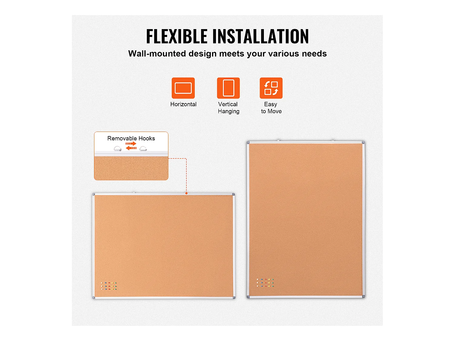 Korkplatte SucceBuy Große Korktafel (121,92 cm × 91,44 cm) – Wand-Display mit Display