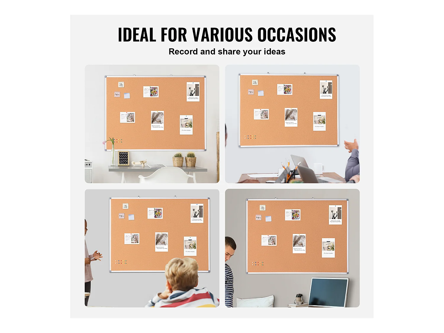 Korkplatte SucceBuy Große Korktafel (121,92 cm × 91,44 cm) – Wand-Display mit Display