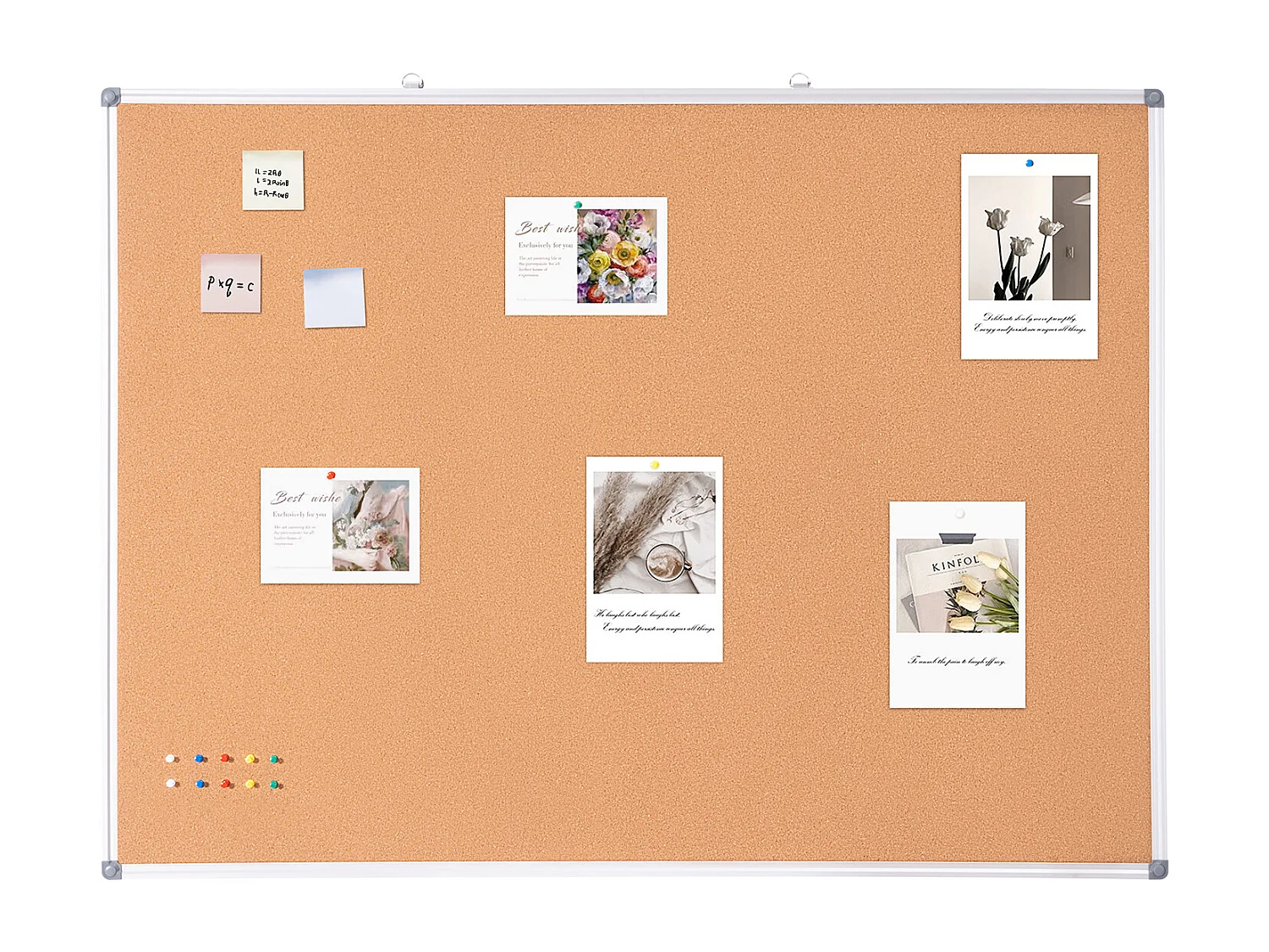 Kurkbord SucceBuy Groot Prikbord 121,92 cm x 91,44 cm - Wandgemonteerd Prikbord met Mededelingenbord