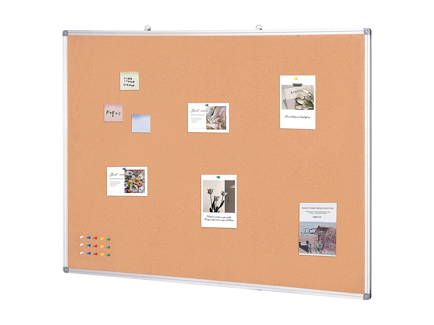 Kurkbord SucceBuy Groot Prikbord 121,92 cm x 91,44 cm - Wandgemonteerd Prikbord met Mededelingenbord