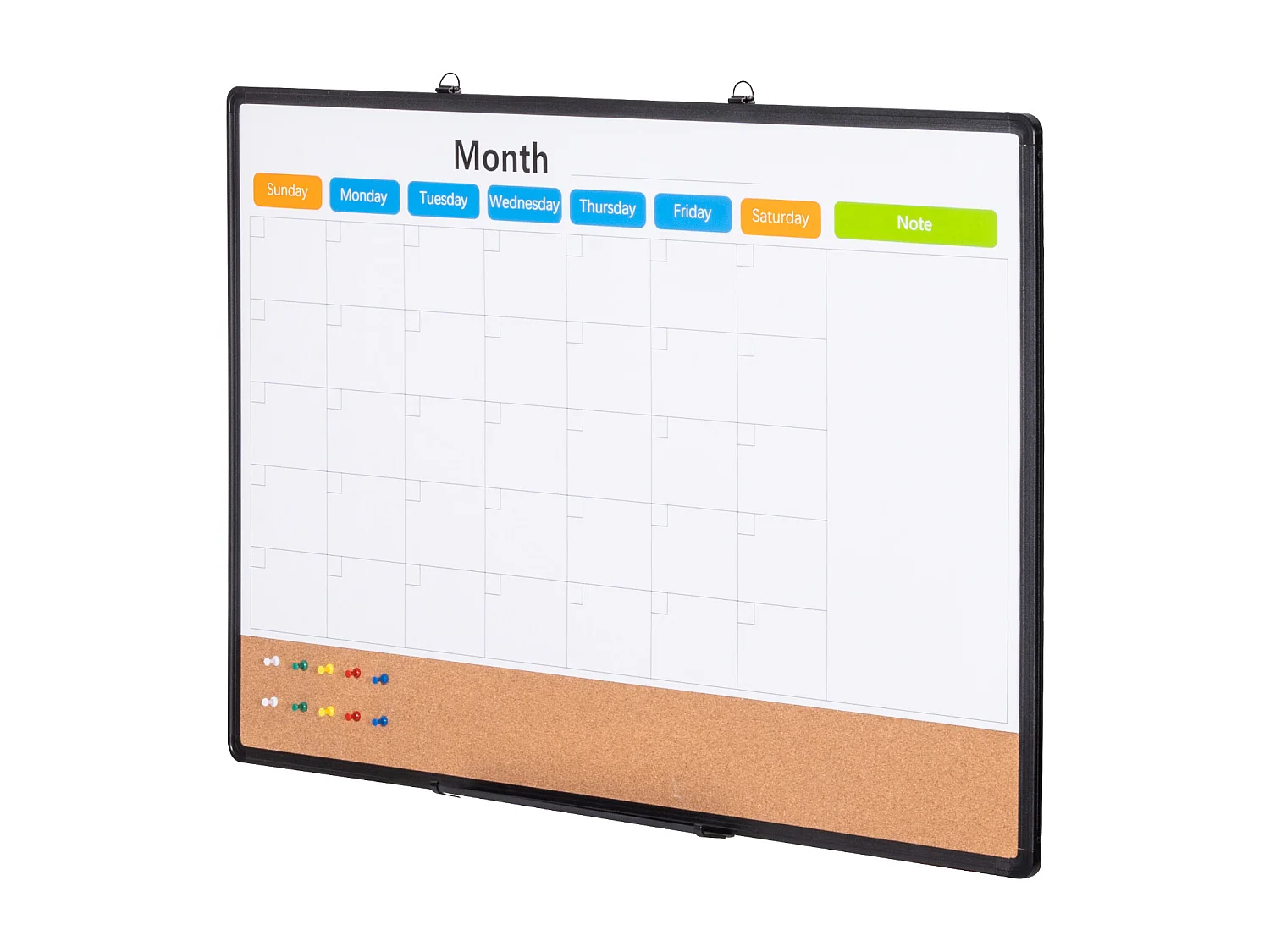 Tableau en Liège SucceBuy 91.44cm x 60.96cm Calendario Mensile Lavagna Bianca e Bacheca in Sughero Combo per Casa, Ufficio