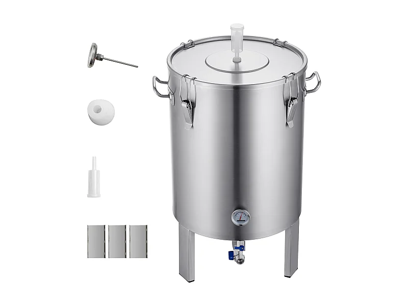Tanque de Fermentação, SucceBuy Kit de Tanque de Fermentação Caseira de Aço Inoxidável de 60 L com Fermentador de Cerveja