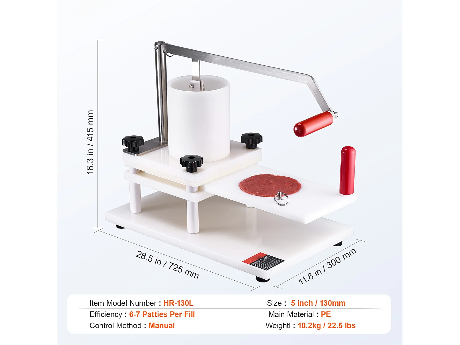 Presse à Burgers SucceBuy Machine de Formage de Presse à Viande 5 Commercial Burger Patty Maker