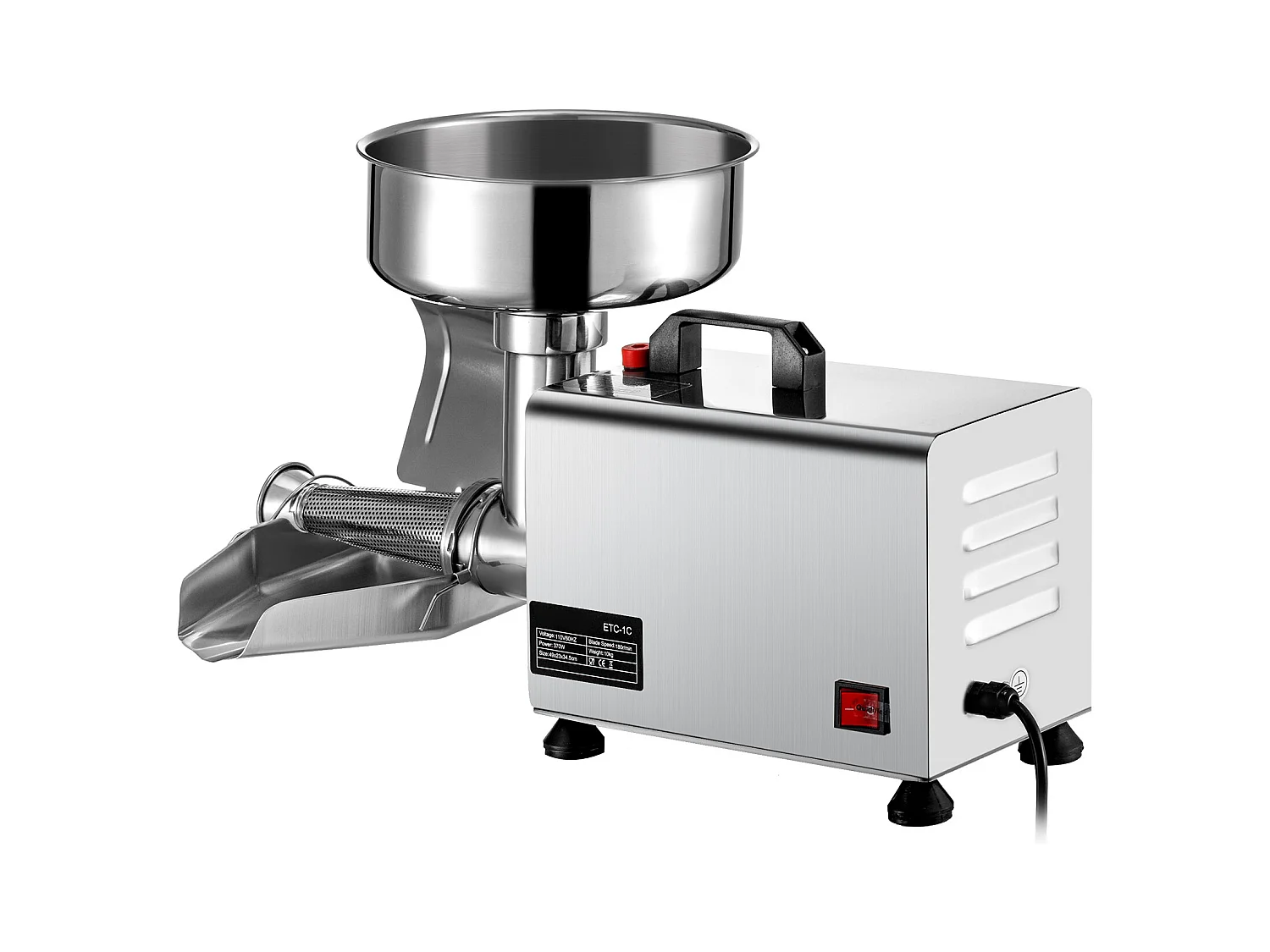 Espremedor De Tomates Elétrico SucceBuy Espremedor De Tomates Elétrico 370 W, Picadora Em Aço Inoxidável, Peneira Alimentar E Máquina De Molho